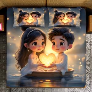 Magical King- 7D Digital Bedsheet Set - Boy & Girl