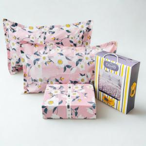 Grand Pink Floral Queen Size Bedsheet Set(1 Bedsheet + 2 Pillow Cover)