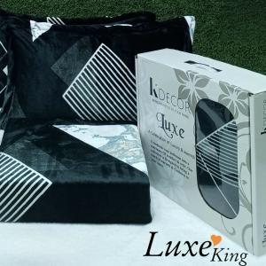 Luxe King - Warm Bedsheet Sets - Black with White Deadly combo