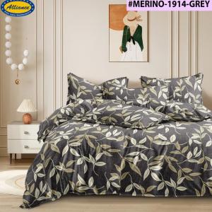 Merino 1914 Grey Queen Size Bedsheet Set with 2 Pillow Cover