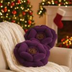 Rose Pair Cushions - Purple