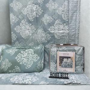 Wink Blue Floral 4 piece of Comforter Set(1 Bedsheet,2 pillow cover,1 comforter)