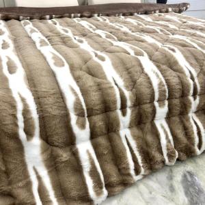 Rabbit Touch - Double Bed Winter Quilt - Premium Embossed- Brown Solid Design