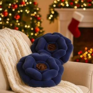 Rose Pair Cushions - Blue