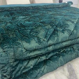 Capybara - Double Bed Winter Quilt- Premium Embossed- Ramar Blue Floral Design