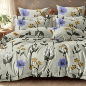 Rose Gold - 4 pc Comforter Set- Green with Floral design