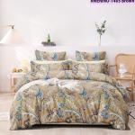 Merino 1405 - Brown Queen Size Bedsheet Set with 2 Pillow Cover