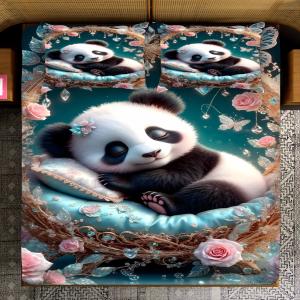 Magical King- 7D Digital Bedsheet Set - Panda