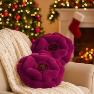 Rose Pair Cushions - Magenta
