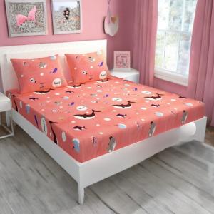 Kidzee Dolphin King Size Elastic Fitted Bedsheet Set