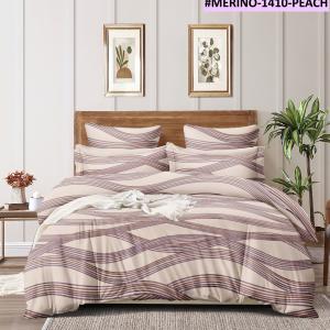 Merino 1410-Peach Queen Size Bedsheet Set with 2 Pillow Cover