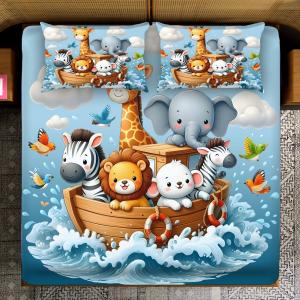 Magical King- 7D Digital Bedsheet Set - Jungle