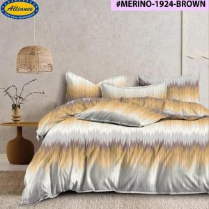 Merino 1924- Brown Queen Size Bedsheet Set with 2 Pillow Cover