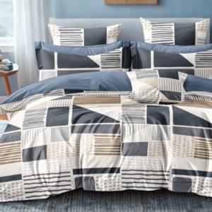 Rose Gold - 4 pc Comforter Set- Dynamic Grey with White Combination