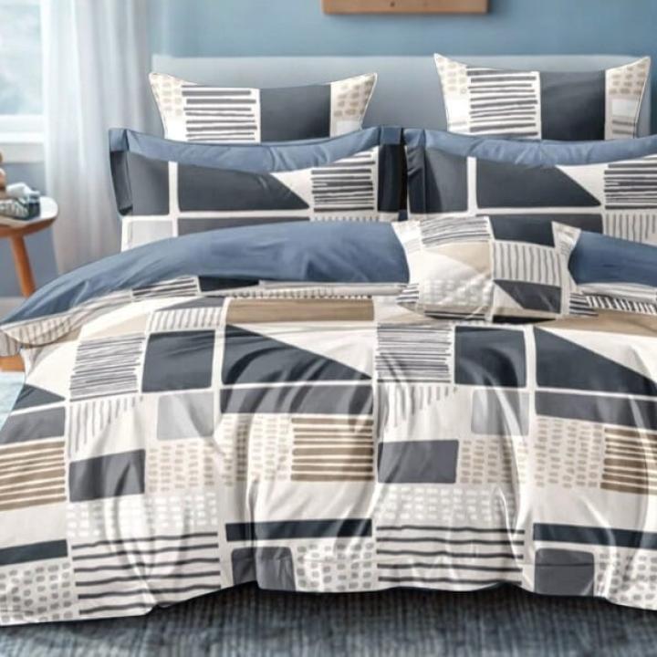 Rose Gold - 4 pc Comforter Set- Dynamic Grey with White Combination