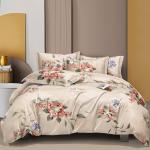 Merino Cream Floral Look Queen Size Bedsheet Set with 2 Pillow Cover