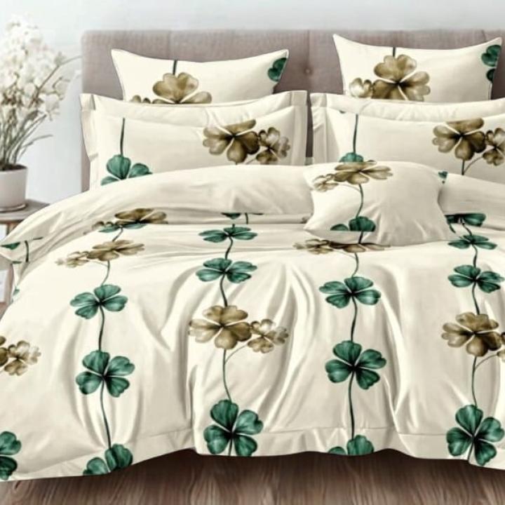 Rose Gold - 4 pc Comforter Set-  Green & Brown Floral