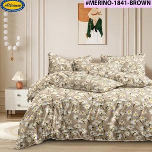 Merino 1841- Brown Queen Size Bedsheet Set with 2 Pillow Cover