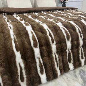 Rabbit Touch - Double Bed Winter Quilt - Premium Embossed- Dark Brown Solid Design