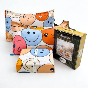 Grand Smiley Queen Size Bedsheet Set(1 Bedsheet + 2 Pillow Cover)