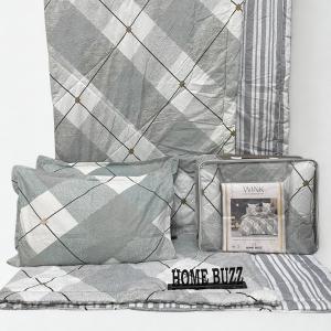 Wink Grey with White 4 piece of Comforter Set(1 Bedsheet,2 pillow cover,1 comforter)