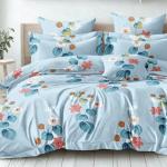 Rose Gold - 4 pc Comforter Set- Blue Floral Design