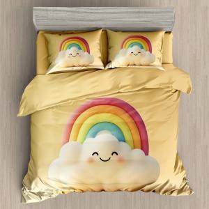 Kids Digital 7D Bedsheet Set - Rainbow Design