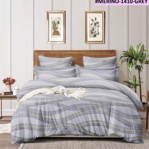 Merino 1410-Grey Queen Size Bedsheet Set with 2 Pillow Cover