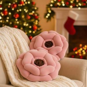 Rose Pair Cushions - Pink