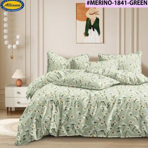 Merino 1841- Green Queen Size Bedsheet Set with 2 Pillow Cover