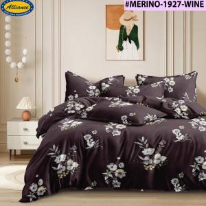 Merino 1927- Wine Queen Size Bedsheet Set with 2 Pillow Cover