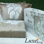 Luxe king - Warm Bedsheet Sets - Light Brown Shades with Floral Look