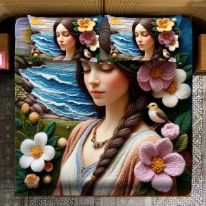 Magical King- 7D Digital Bedsheet Set - Beautiful lady