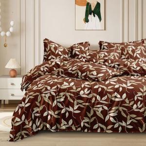Merino Brown Royal Look Queen Size Bedsheet Set with 2 Pillow Cover