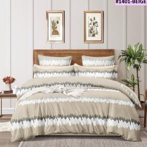 Merino 1401- Beige Queen Size Bedsheet Set with 2 Pillow Cover