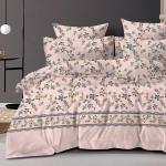 Merino Peach Royal Look Queen Size Bedsheet Set with 2 Pillow Cover