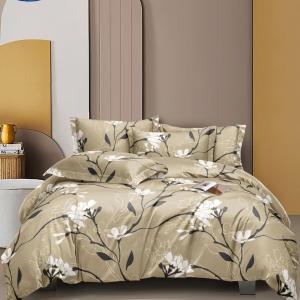 Merino 1894- Brown Queen Size Bedsheet Set with 2 Pillow Cover