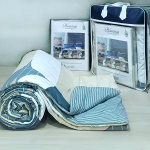 Blessings Blue Floral 4 piece of Comforter Set(1 Bedsheet,2 pillow cover,1 comforter)
