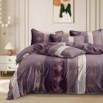 Merino Violet Royal Look Queen Size Bedsheet Set with 2 Pillow Cover