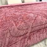 Capybara - Double Bed Winter Quilt - Premium Embossed - Pink Floral Design