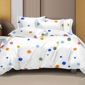 ROSIE – Kids Bedsheet Pastel Rainbow Dots with 2 Pillow Covers