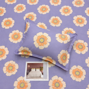 Pluto King Lavender Daisy Bloom JUMBO KING BEDSHEET SET with 2 Pillow Covers