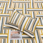 Pluto King Mustard Stripe Classic JUMBO KING BEDSHEET SET with Two Set Pillow Covers