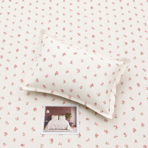 Pluto King Rose Stripe Elegance JUMBO KING BEDSHEET SET with Two Set Pillow Covers
