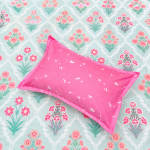 Pluto King Aqua Pink Floral Charm JUMBO KING BEDSHEET SET with 2 Pillow Covers