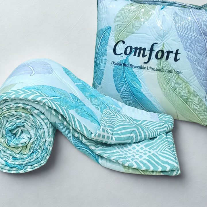 Comfort - Ultrasonic Double Bed AC Comforter-Blue Leaf