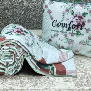Comfort - Ultrasonic Double Bed AC Comforter-White Floral Designs