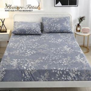 Pleasure King Fitted Bedsheet - 78*72*10 inches- Purple Design