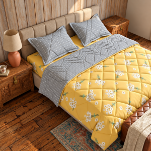 Mustard Meadow Charm Cinderella King Size 108×108 Comforter Set