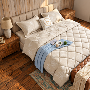 Beige Rose Royale Cinderella King Size 108×108 Comforter Set